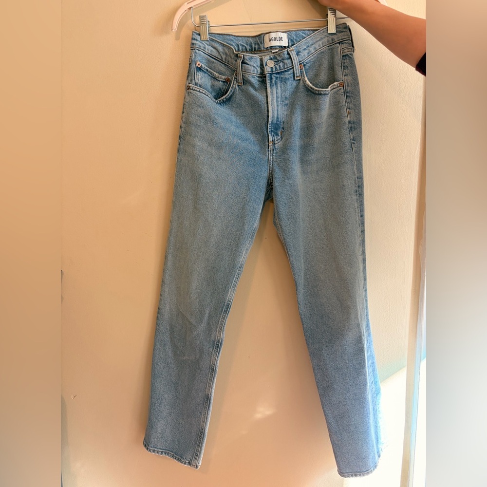AGOLDE Light Wash mid-Rise Straight Jeans